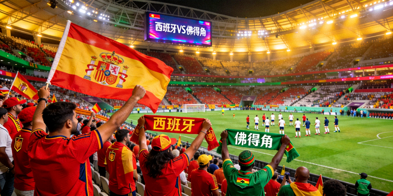 2026世界杯西班牙对阵佛得角比赛现场氛围图
